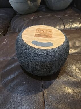 Coca-Cola Creations Bamboo Top Smart Speaker - Charcoal Gray